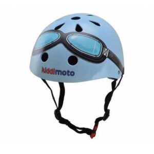 CASCO KIDDIMOTO AZUL RETRO CON GAFAS DE VUELO (PINTADAS)